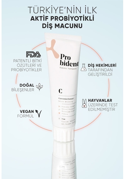 Probident Zerdeçal Özüt İlaveli Diş Macunu 75 ML + Dil Temizleme Aparatı