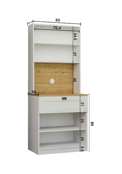 Midoser Nero Solo Kahve Köşesi Alüminyum Çerçeveli Cam Kapaklı Led Aydınlatmalı 190 X 80 Cm Beyaz