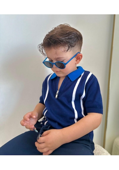 Yeni-unisex 1-5 Yaş Polarize Mavi Çocuk Güneş Gözlüğü Mavi