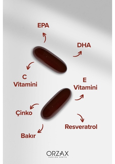 Ocean Vision,omega 3 + Epa & Dha, Lutein, Zeaksantin, Resveratrol, Glutatyon, C Vitamini, Çinko 60 Kapsül
