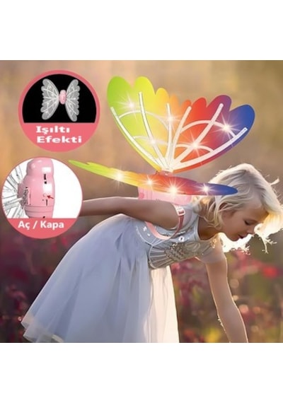 Işıklı Müzikli Kelebek Kanatları - Hareketli Eğlenceli Set 2 Yaş Mavi