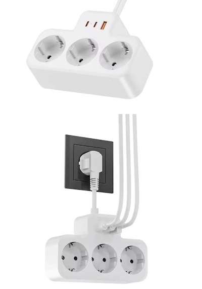 Çoklu Kablolu Priz -priz Çoğaltıcı-priz Dönüştürücü 1usb-2type-c