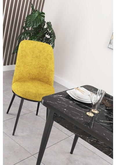 Canisa Concept Nil Serisi 70x110 Sabit Mutfak Masası Takımı Siyah Mermer Desen Masa 2 Hardal Sandalye Masa Beyaz Sandalyeler Hardal Canisa Concept Nil Serisi 70x110 Sabit Mutfak Masası Takımı Siyah Mermer Desen Masa 2 Hardal Sandalye Masa Beyaz Sandalyeler Hardal