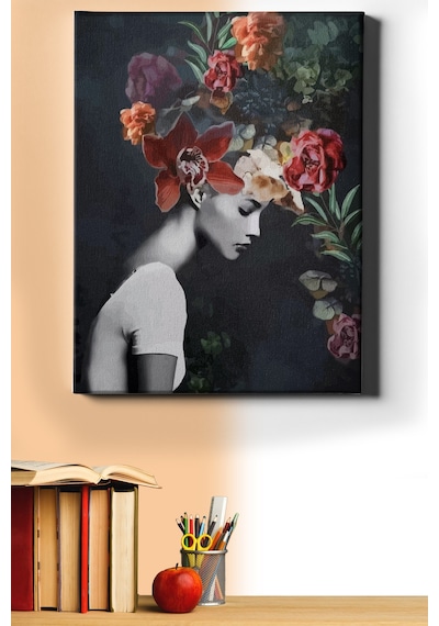Webstyle Sayılarla Boyama Seti Kasnaklı Çiçek Saçlı Kadın 2 40 X 50 Cm