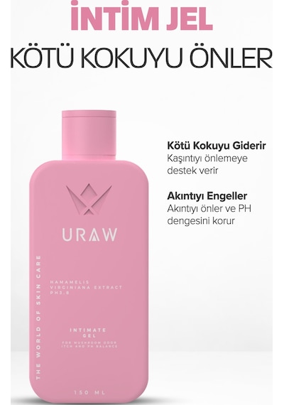 Uraw Hassas Bölge İçin Nazik Temizlik Ferahlık ve Günlük Bakım İntim Yıkama Jeli 150 ML