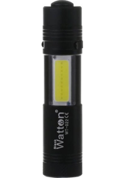 Mini Güçlü Şarjlı Pilli El Feneri Çok Fonksiyonlu Watton Wt-022 N11.12856 Siyah