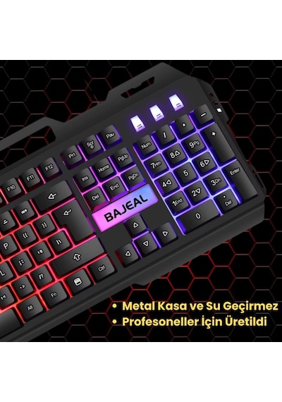 Coofbe Metal Rgb Işıklı Kablolu Q Gaming Oyuncu Klavyesi Mekanik Klavye Su Geçirmez Toza Dayanıklı