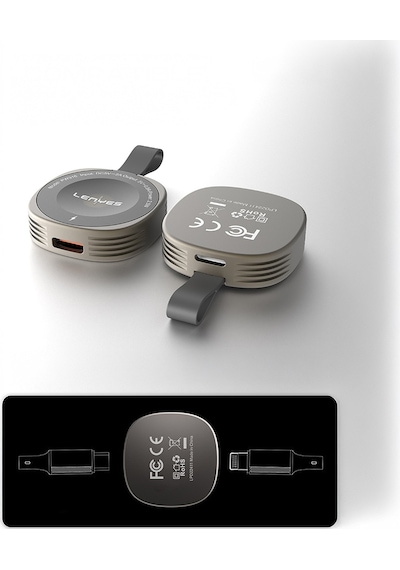 Akıllı Saat Mini Wireless Magnetik Şarj Aleti Lenyes Pw316 2.5w Gri