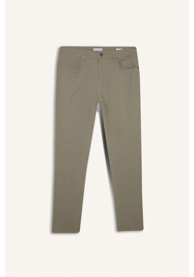 Defacto Slim Fit Dar Kesim Dar Paça Pantolon B2089ax25aukh465 Haki