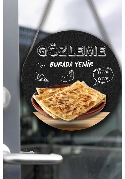 Gözleme Salonu Için Duvar, Kapı, Çift Taraflı Askılı Pano Karşılama Tabelası, Gözleme Dükkanı Süsü