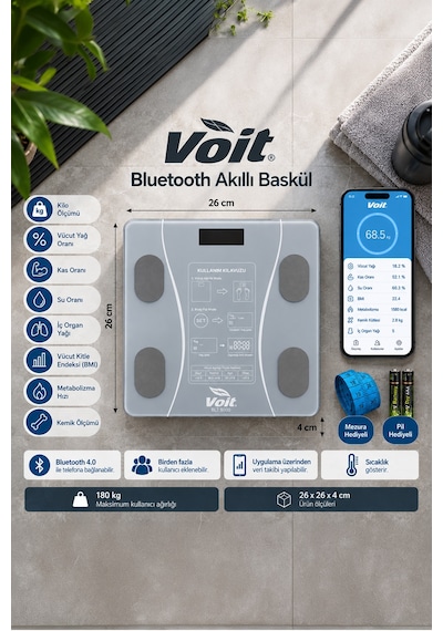 Voit BLT5000 Bluetooth Akıllı Baskül