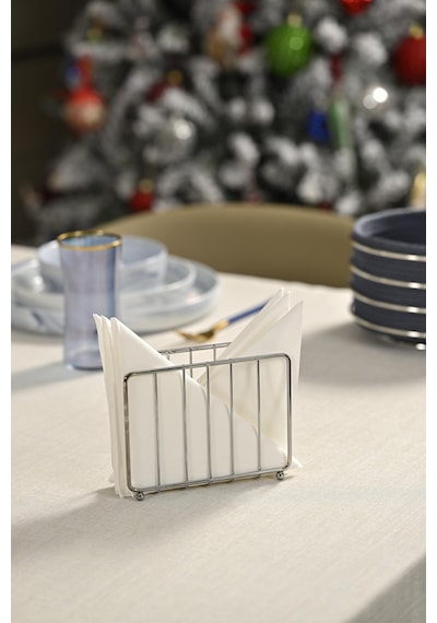 Silver Kafes Peçetelik, Kafe Cafe, Restoran, Otel, Dekoratif Peçetelik Hediyelik - Metal Paslanmaz Renkli