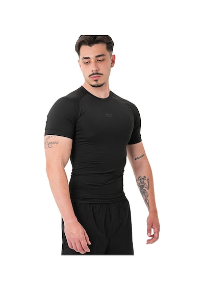 Musclecloth Tech Kısa Kollu T-shirt Siyah Siyah