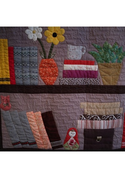 Patchwork Üç Raf Kitaplık Duvar Panosu