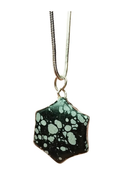 Tedar Obsidyen Doğal Taşı Zincirli El Yapımı Kolye Uç: 2 Cm Zincir: 20 Cm Kutulu Mudanis Najmaddin Diğer