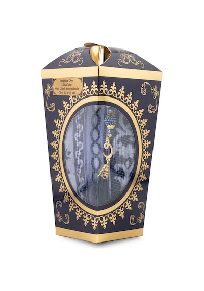 Ramazan Feneri Tesbih + Seccade  Seti Kraft Asetat Kutu, Lacivert Lacivert 65 X 100 Cm