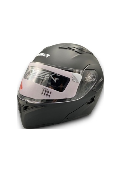 Motosiklet Rs2 Kask Çene Açılır Güneş Vizörlü Mat Black Mat Siyah