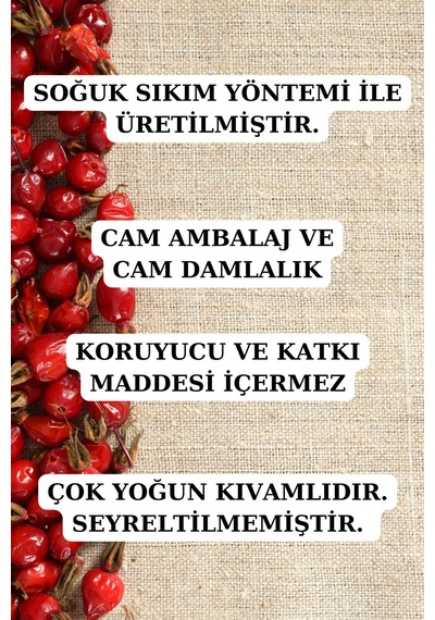 Kuşburnu Çekirdeği Yağı 20 M L - % 100 Saf Soğuk Sıkım Kuşburnu Yağı 20 ML