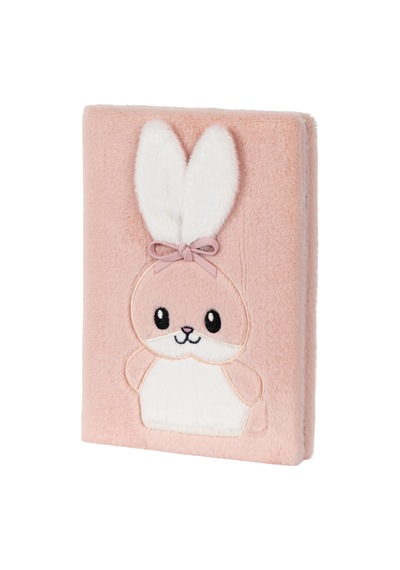 Pelüş Ve Eğlenceli Defter - Tavşan Figürlü Açık Pembe