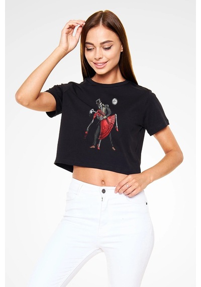Startmore Adrift Tango Siyah Crop Top T-shirt Siyah