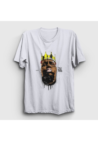 Presmono Unisex Crown The Notorious Bıg T-shirt Beyaz