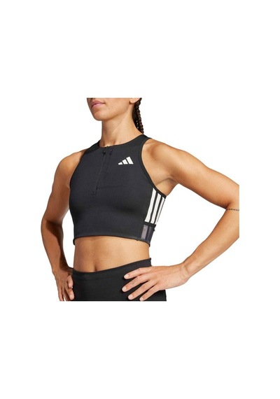 Adidas Adizero Kadın Siyah Yuvarlak Yaka Crop Siyah