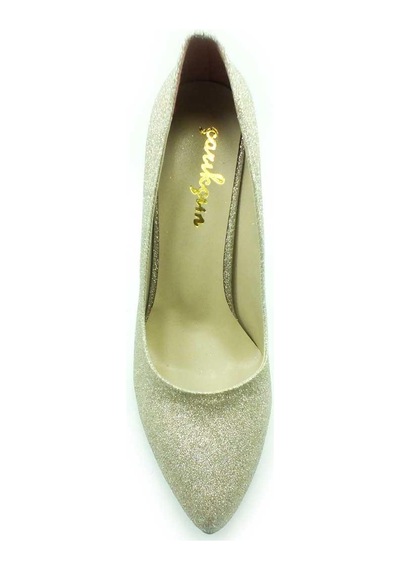 Çarıkçım Stiletto Kadın Ayakkabı Altın-Simli 61 700