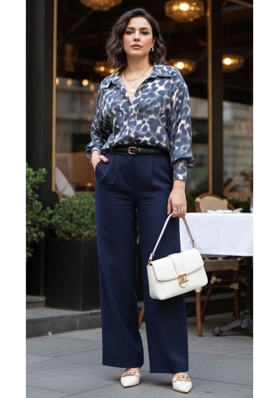 Leopar Desenli Oversize Kadın Gömlek Kahverengi