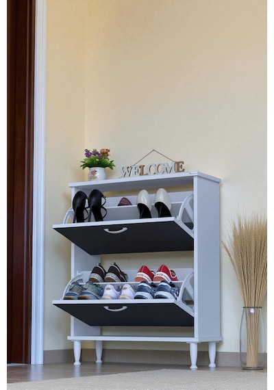 Eliusta Antrex 72 Cm Antrasit 2 Düşer Kapaklı Ayakkabılık 72x90x26 Cm Ayaklı 4 Bölmeli Ayakkabılık Antrasit Eliusta Antrex 72 Cm Antrasit 2 Düşer Kapaklı Ayakkabılık 72x90x26 Cm Ayaklı 4 Bölmeli Ayakkabılık Antrasit