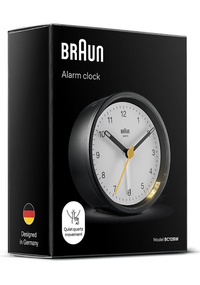 Braun Bc12bw Siyah-beyaz Klasik Analog Alarmlı Masa Saati Brn.bc12bw