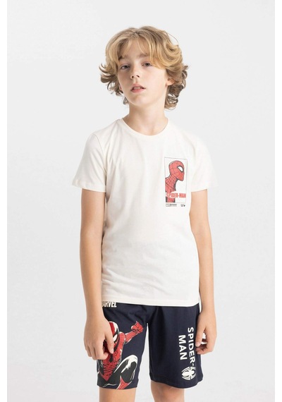 Defacto Erkek Çocuk Marvel Spiderman Kısa Kollu Şortlu Pijama Takımı C2849a824smer103 Ekru Defacto Erkek Çocuk Marvel Spiderman Kısa Kollu Şortlu Pijama Takımı C2849a824smer103 Ekru
