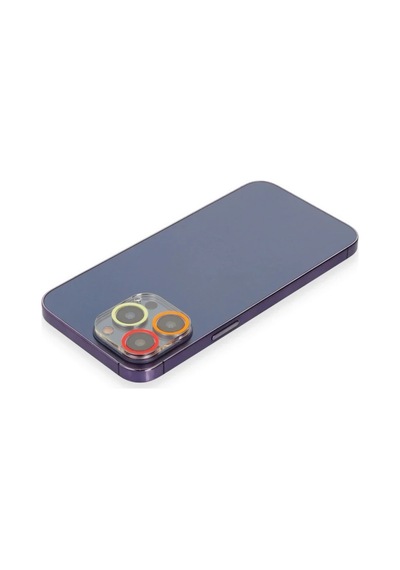 Apple İphone 13 Pro Max Renkli Kamera Lens Koruma Cam - Turuncu-kırmızı Belirtilmemiş