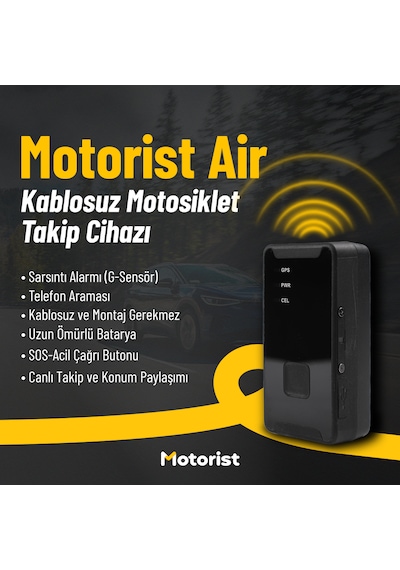 Motorist Air - Kablosuz Motosiklet Takip Cihazı 12 Aylık