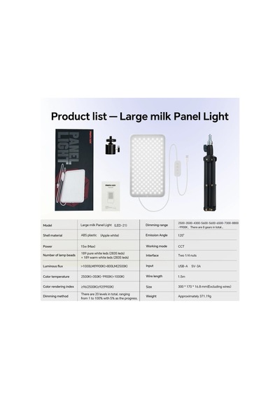 Photoolex Milkglow Pro Soft Panel Led Video Ve Fotoğraf Işığı - Ls-103pl-02