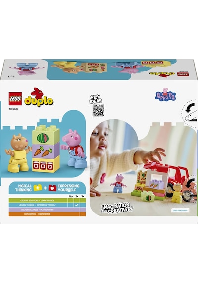 LEGO® DUPLO® Peppa Pig Traktör ve Pazar 10468 - 2 Yaş ve Üzeri Çocuklar için Figür İçeren Eğitici Oyuncak Yapım Seti (18 parça)