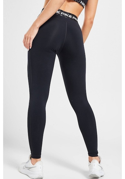 Nike Dri Fit Training Pro Graphic Women's Mid Rise Leggings Kadın Spor Tayt Füme Siyah Siyah