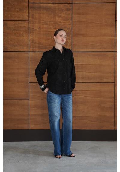 Verymoda Kordeneli Gömlek - F2079 SİYAH