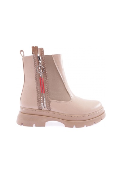 Dgn Pm127-k86 Yanlari Fermuarli Yuvarlak Burun Kadin Bot PM127-K86-1211-R13046 Bej