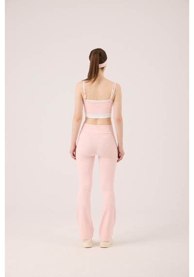 Holly Lolly Yüksek Bel Flare Fabiola Tayt Pantolon Pembe