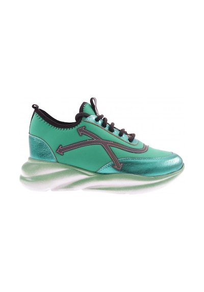 Dgn 311 Kadin Kalin Taban Yazi Detayli Sneakers Ayakkabi Çimen Yeşili