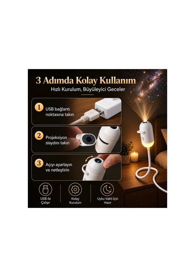 Robeve 2 Si 1 Arada Galaksi Ve Yıldız Projektörü Gece Lambası 12 Farklı Projeksiyon Filmi, 360 Ayarlanabilir, Usb Yıldızlı Gökyüzü Tavan Ve Duvar Projektörü, Çocuk Ve Yatak Odası Gece Işığı
