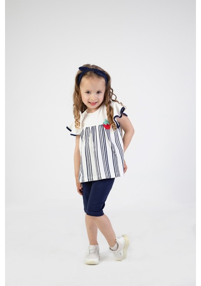 Harika Kids Kız Bebek Kaprili Kısa Kollu Karpuz Kol Bandanalı Yazlık Basic Alt-üst Takım 6-24 Ay 001