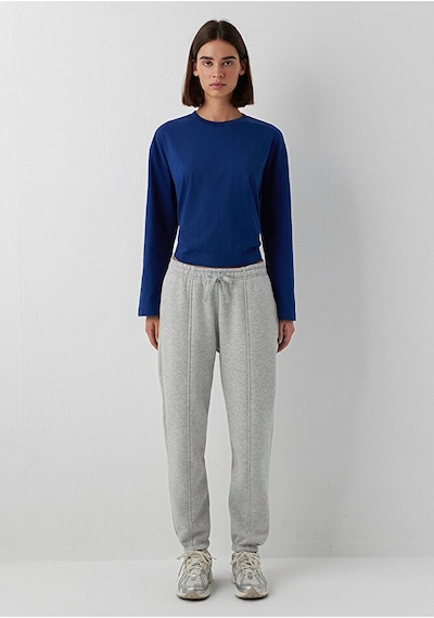 Kadın M1023291-32175 Örme Pantolon Grey Melange Gri Mavi