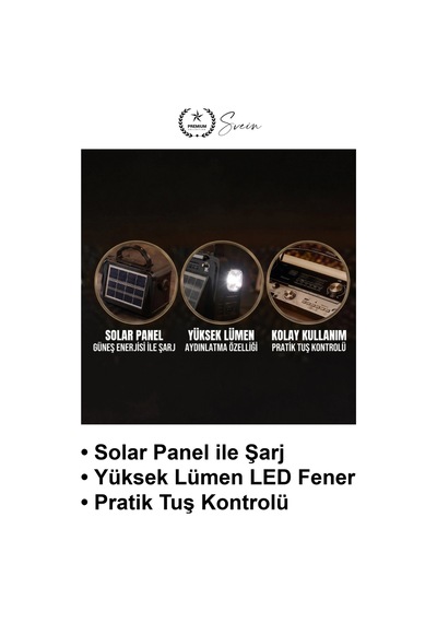 Nostaljimüzikkutusu Solar Panelli Şarjlı Bluetooth Hoparlör Retro Radyo Fm Am Sw Usb Tf Kart Aux Gi