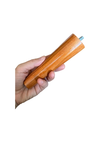 Ahşap Ayak 12 Cm 4'lü Set Açık Meşe M8 Civatalı Bağlantı Aparatlı Dolap Mobilya Koltuk Kanepe Destek Ayağı Ayakları Açık Meşe