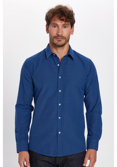 Tudors Modern Slim Fit Uzun Kollu Pamuklu Kolay Ütü Armürlü Erkek Sax Mavi Gömlek-23990 Saks Tudors Modern Slim Fit Uzun Kollu Pamuklu Kolay Ütü Armürlü Erkek Sax Mavi Gömlek-23990 Saks