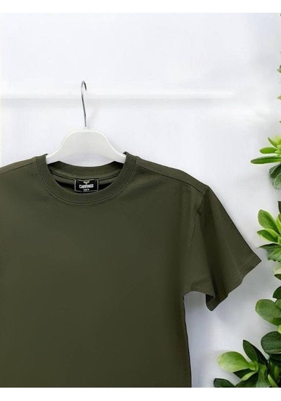 Carinos Erkek Çocuk Basic Pamuklu Tshirt-14555 Haki