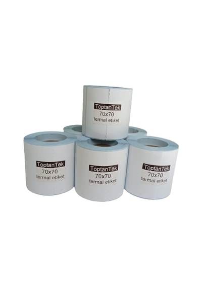 70X70 TERMAL ETİKET TOPLAM 6 RULO 1.KALİTE (TAM METRAJ)