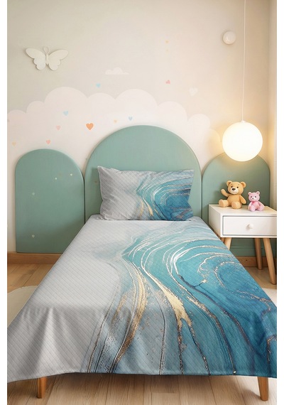 Mavi Mermer Modern Genç Odası Tek Kişilik Pike Takımı - Beyaz Gold 160x220 Cm Kapitone Yatak Örtüsü Mistik Çiçek Parıltısı Mavi Mermer Modern Genç Odası Tek Kişilik Pike Takımı - Beyaz Gold 160x220 Cm Kapitone Yatak Örtüsü Mistik Çiçek Parıltısı