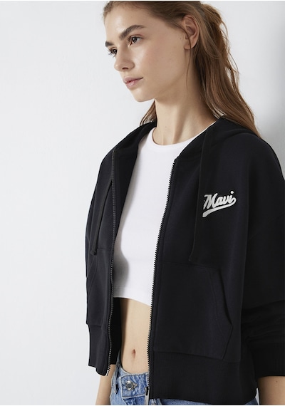 Mavi - Mavi Logo Baskılı Kapüşonlu Siyah Sweatshirt 1s10486-900 Siyah